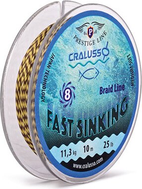 Cralusso Fast Sinking Fonott Előke Zsinór 18lbs 10m