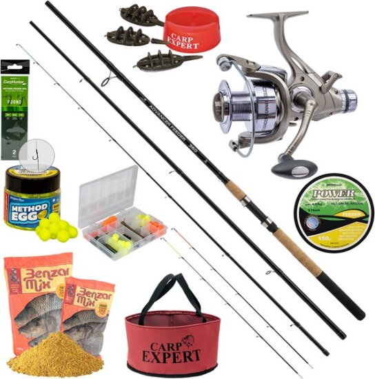 Carp Expert Advancer Egybotos Method Szett Carp Expert Advancer Feeder 3,9m 50-100 g + Carp Expert Advancer Runner 6000 orsó + Power Feeder zsinór + kiegészítők