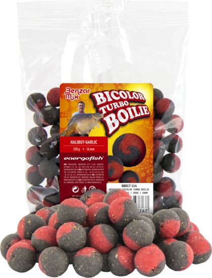 Benzár Turbo Bicolor Boilie Halibut-Fokhagyma 250g 20mm
