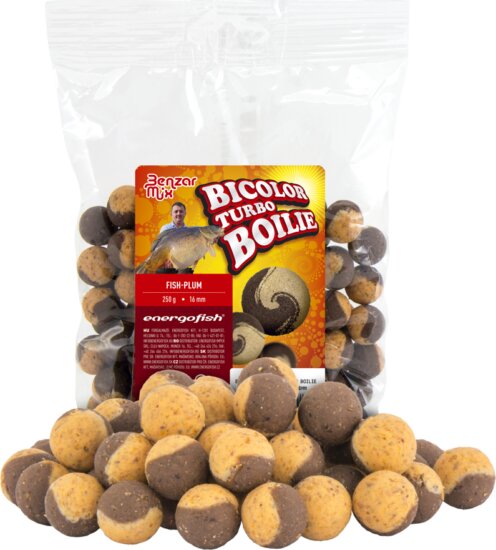 Benzár Turbo Bicolor Boilie Hal-Szilva 250g 20mm