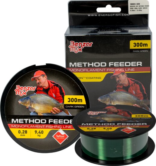 Benzár Method Feeder Mono Dark Green 0,28mm 300m