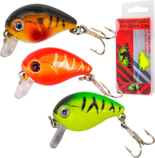 Frenetic Wobbler Cricker, 3,2cm, 2,4g, 0,1-1,5m, FEKETE/SÁRGA