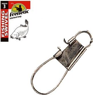 Frenetic sima kapocs, Frenetic Interlock Snap, 2, 10db/csomag, Fekete