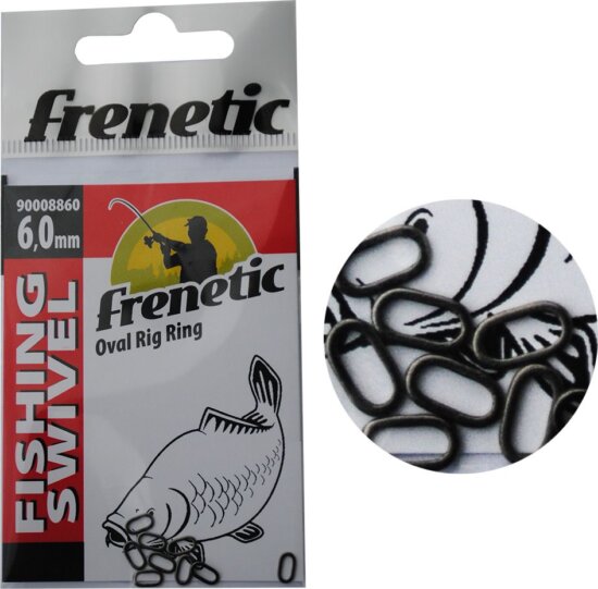 Frenetic Oval rig gyűrű, Freneric oval rig gyűrű, 6,0mm, 10db/csomag, Fekete