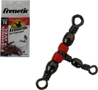 Frenetic Multi triple swivel, 12, 8db/csomag, Fekete/Piros