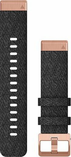 Garmin Óraszíj 20 mm nylon fekete nylon, Rose Gold csat (QuickFit) Fenix 6S