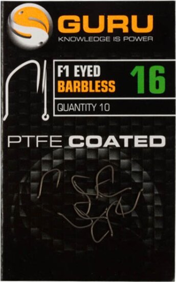 GURU F1 Eyed Hook Size 14 (Barbless/Eyed)