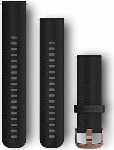 Garmin Óraszíj 20 mm fekete S/M szilikon, rose gold csat (Quick Release) Vivomove HR