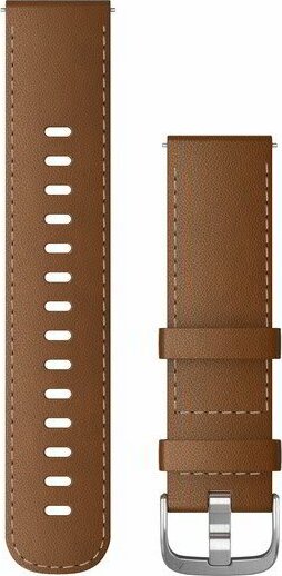 Garmin Óraszíj 22 mm barna bőr, ezüst csat (Italian Leather) (Quick Release) Vívoactive 4 130-200 mm