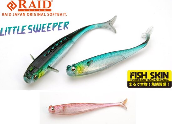 RAID JAPAN Little Sweeper Fish Skin Gumihal Clear Wakasagi