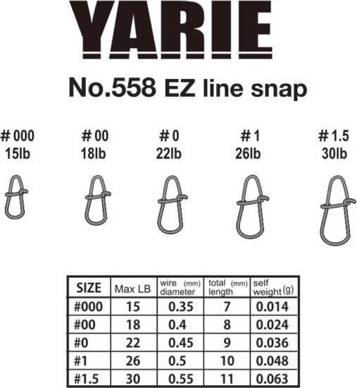Yarie Jespa Kapocs Yarie 558 Ez Line Snap 18Lb #00