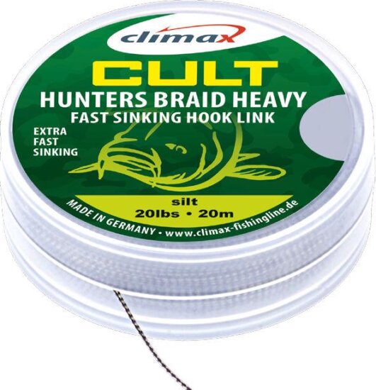 Climax Cult Carp Huntersbraid Heavy Sinking Hooklink 20m 30Lb Weed Green