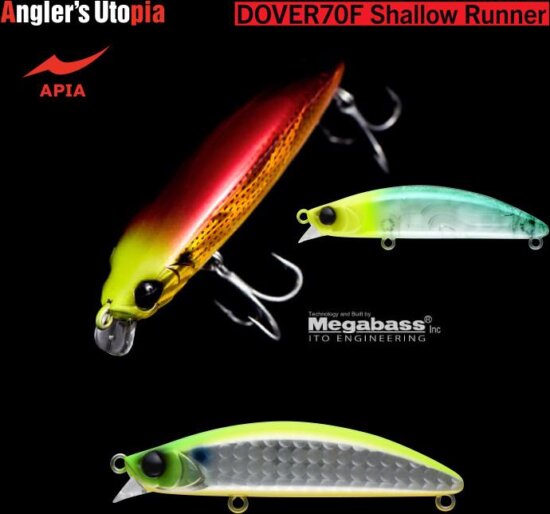 Apia Dover 70F Shallow Runner 70mm 8.5g 12 Lgh-Chart Back