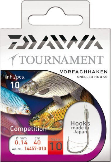 Daiwa Tournament verseny horog (silver, 40cm, #18, 0.10mm, 10db)