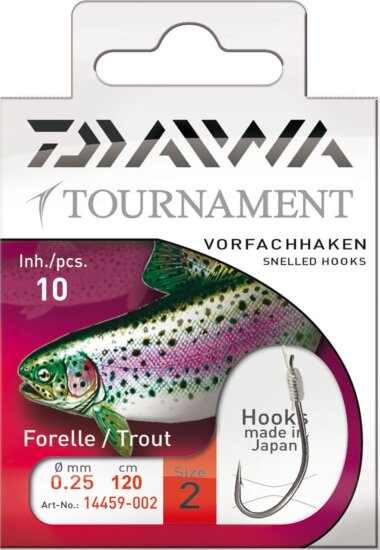 Daiwa Tournament pisztrángozó horog (silver, 120cm, #4, 0.25mm, 10db)