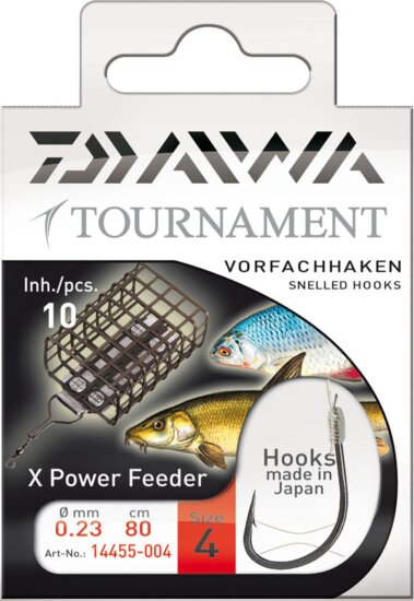 Daiwa Tournament feeder horog (black, 80cm, #8, 0.20mm, 10db)