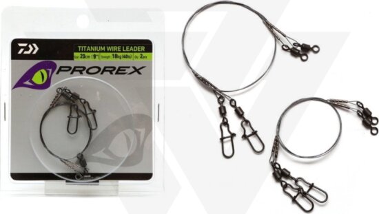 Daiwa Prorex titánium drótelőke (25.0kg, 20.0cm, 2db)