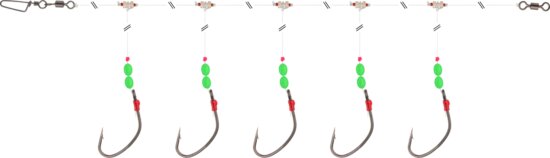 Daiwa GrandWave vörös sügerező szerelék 360° (500.0cm, #5/0, 5horog)