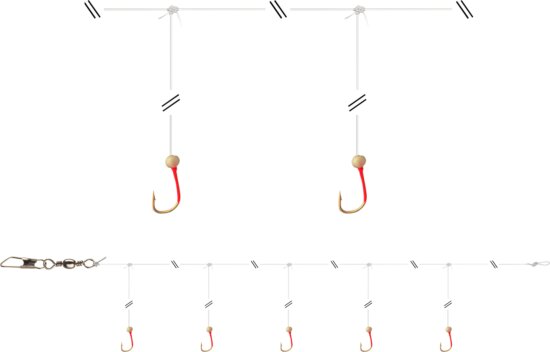 Daiwa GrandWave mikro heringező szerelék (135.0cm, #14, 5horog)