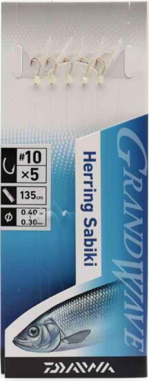 Daiwa GrandWave heringező szerelék (glow, 135.0cm, #10, 5horog)