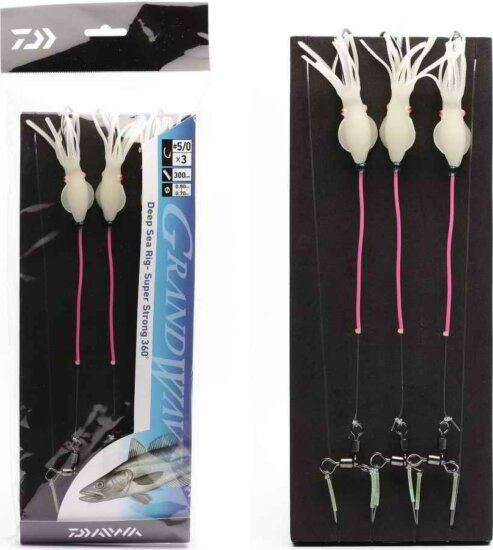 Daiwa GrandWave csalihalas szerelék (white, 300.0cm, #5/0, 3horog)