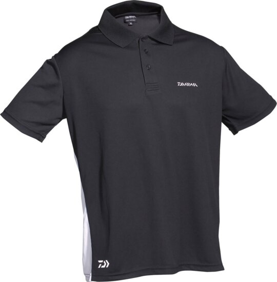 Daiwa D-Vec Polo Shirt (black/white, #XL)
