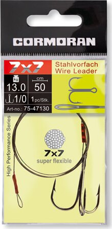 Cormoran 7x7 drótelőke brown, 13.0kg, 50.0cm, 1horog, 1/0