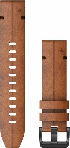 Garmin Óraszíj 22 mm gesztenye bőr, fekete csat (QuickFit) Fenix 6