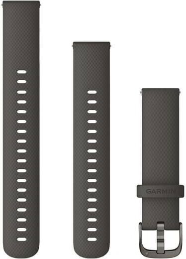 Garmin Óraszíj 18 mm sötétszürke szilikon, szürke csat (Quick Release) Venu 2S 110-195 mm