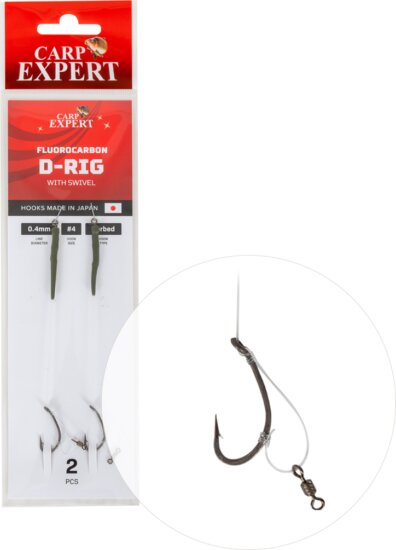 Carp Expert Fluorcarbon D-Rig With Swivel