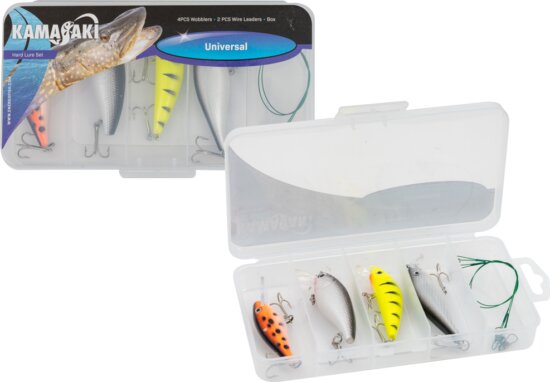 Universal Wobbler Szett 4Wobbler+2Drótelőke+Doboz