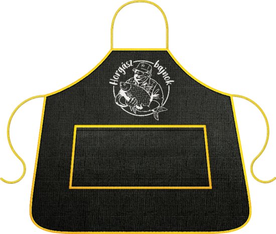 Outdoor Kitchen Kötény Fekete Horgász Bajnok