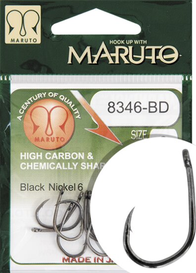 Maruto Horog 8346Bd Carp Hooks Barbed Forged T.d.e.10° Hc Black Nickel 4