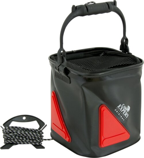 Carp Expert vödör fekete+piros 22x22 cm