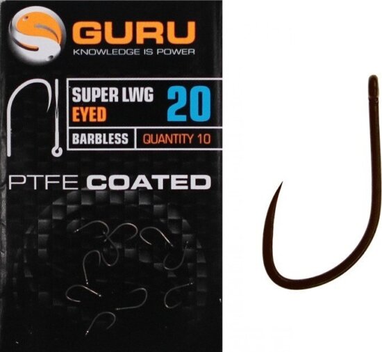 GURU Super LWG Hook Size 16 Barbless/Spade End