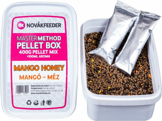 NovákFeeder Master Method Pellet Box 400 g - Mangó - Méz