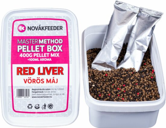 NovákFeeder Master Method Pellet Box 400 g - Red Liver