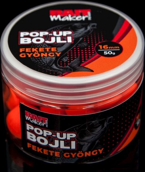BAIT MAKER Pop Up Bojli 16 mm Fekete Gyöngy 50 g