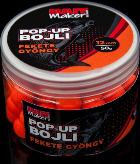 BAIT MAKER Pop Up Bojli 12 mm Fekete Gyöngy 50 g