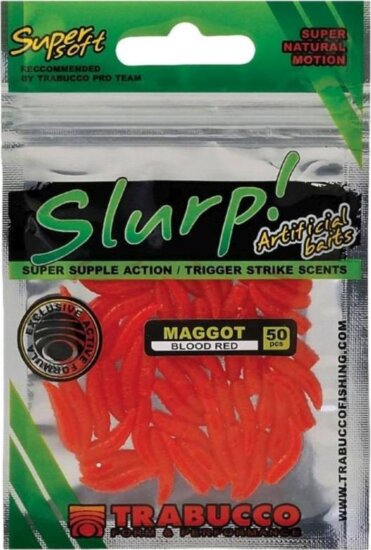 Trabucco Slurp Bait Maggot Blood Red 50 db,vérvörös műcsonti