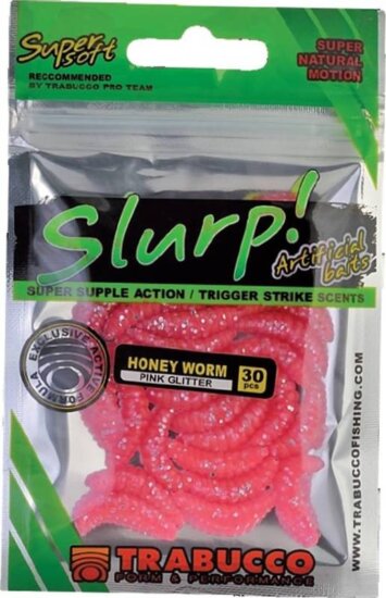 Trabucco Slurp Bait Honey Worm pink Glitter 30 db pink méhlárva