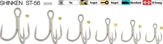 Trabucco Shinken St-56 hármas horog Tn #4 5 db/csg