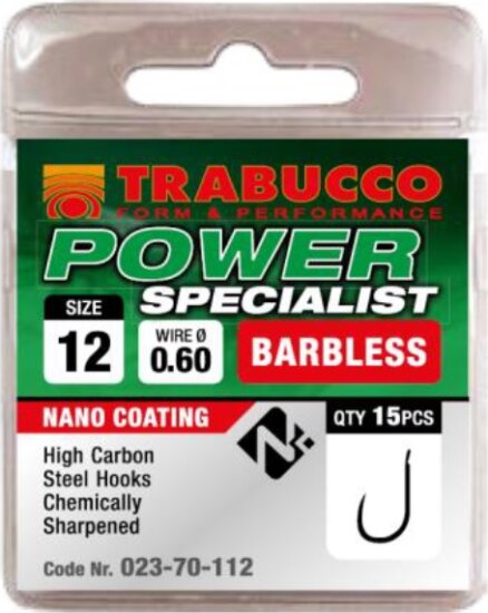 Trabucco Power Specialist szakáll nélküli horog 18 15 db