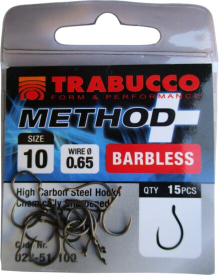 Trabucco Method Plus Feeder szakáll nélküli horog 16, 15 db/csg