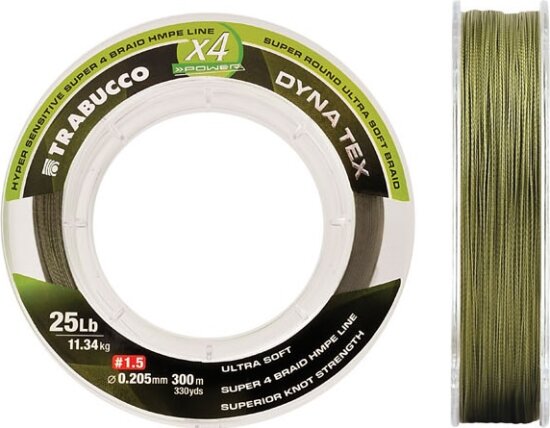 Trabucco Dyna-Tex X4 Power Moss Green 300m 0,435mm fonott zsinór