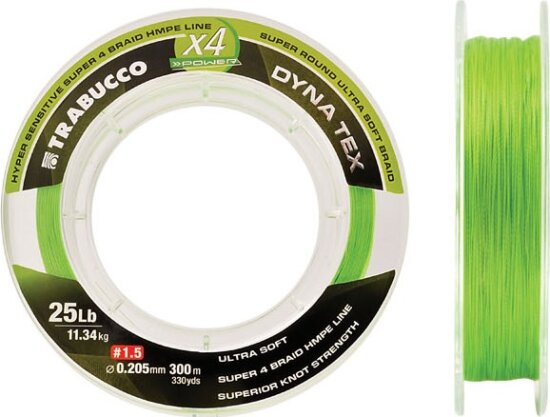 Trabucco Dyna-Tex X4 Power 150m 0,063mm lime sárga fonott zsinór