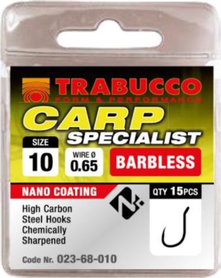 Trabucco Carp Specialist szakáll nélküli horog 12 15 db