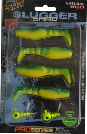 Rapture Slugger Shad Set 75 Yellow / Blue 4+2db/csg, műcsali szett