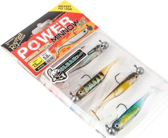Rapture Power Minnow Set Shad Tail Clear Water 75mm