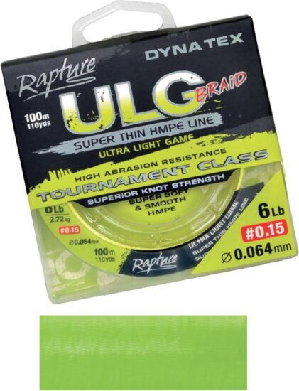 Rapture Dyna-Tex Ulg lime 100m 0,064mm fonott zsinór